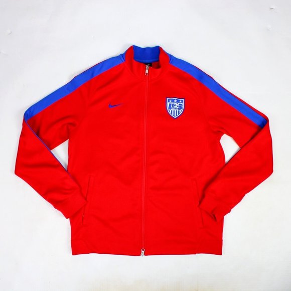 Nike USA Soccer USMNT World Cup Fleece Sweatshirt Zip Up Red Mens Large - Picture 1 of 12